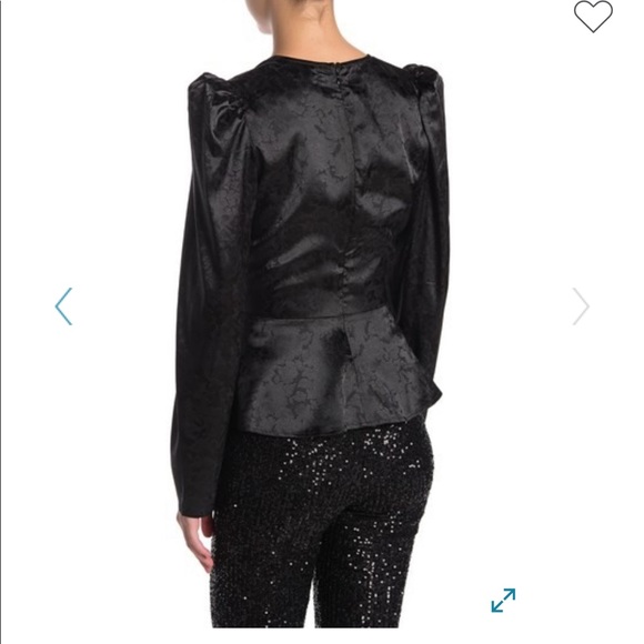 Free Press Black Puff Sleeve Blouse - Picture 2 of 4